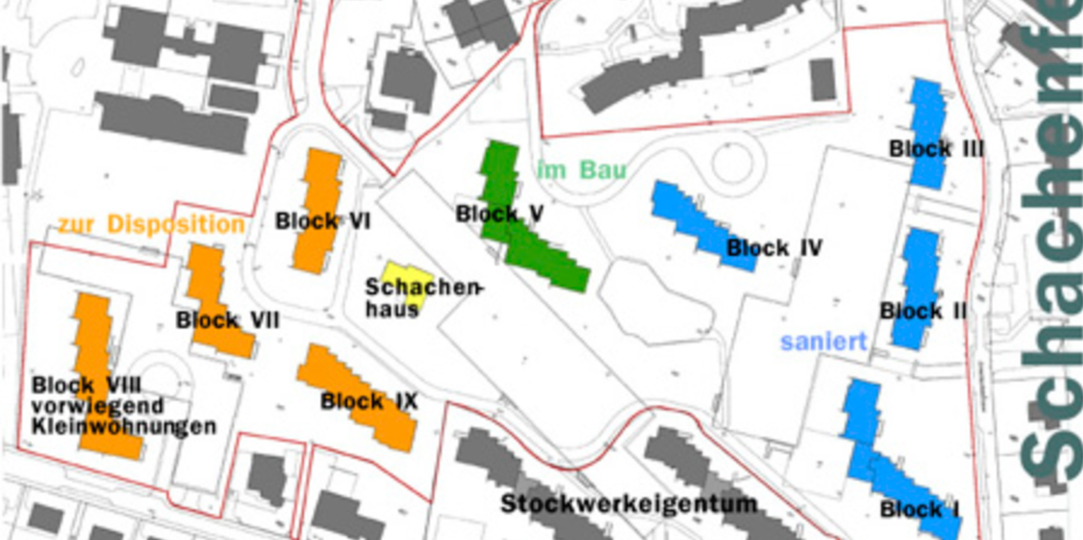 Plan of site housing Im Schachenfeld in Widen, canton Aargau. Graphic: zvg